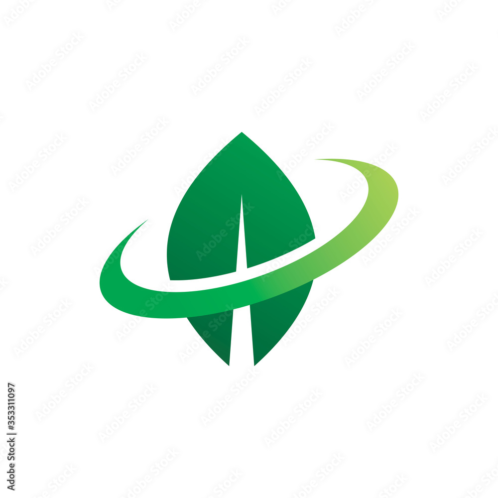 dynamic orbit green nature leaf logo design dynamic orbit green nature leaf logo design