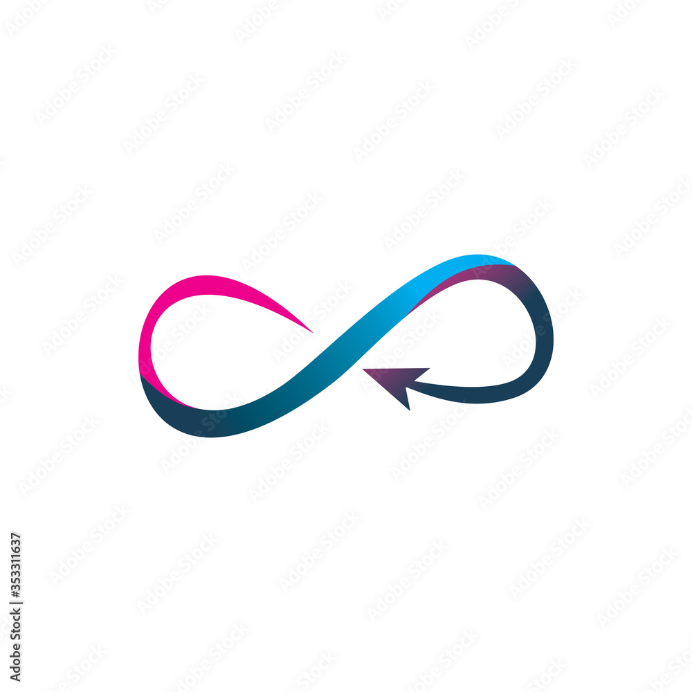 full color infinity line arrow logo design full color infinity line arrow logo design