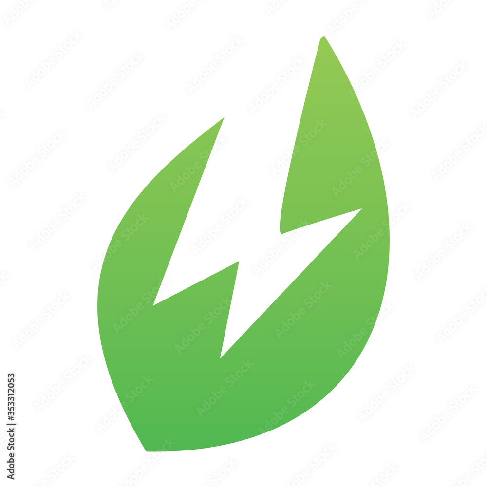 green nature leaf lightning energy power logo design green nature leaf lightning energy power logo design