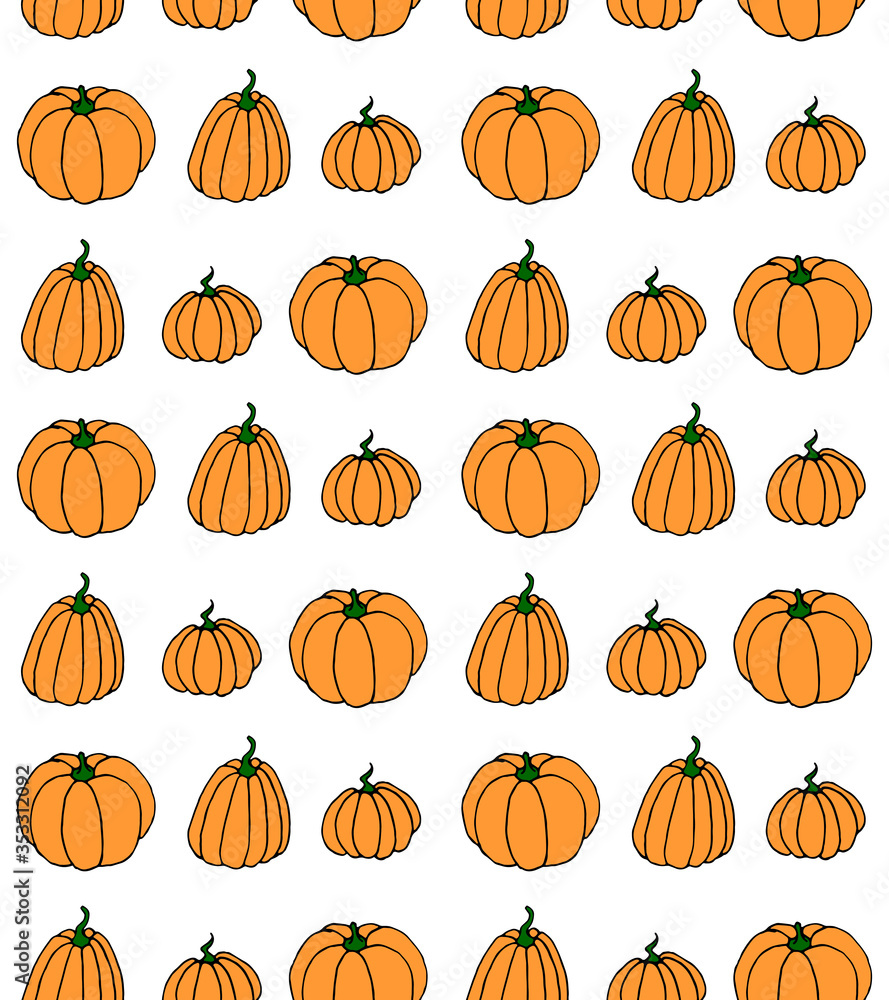 Vector cartoon seamless pattern with pumpkin. Halloween background Vector cartoon seamless pattern with pumpkin. Halloween background