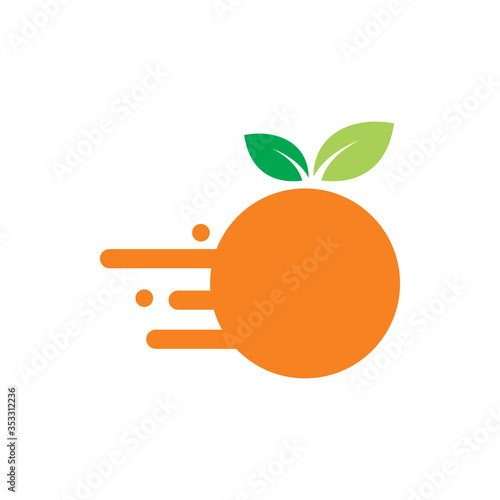 motion speed move fruit orange logo design