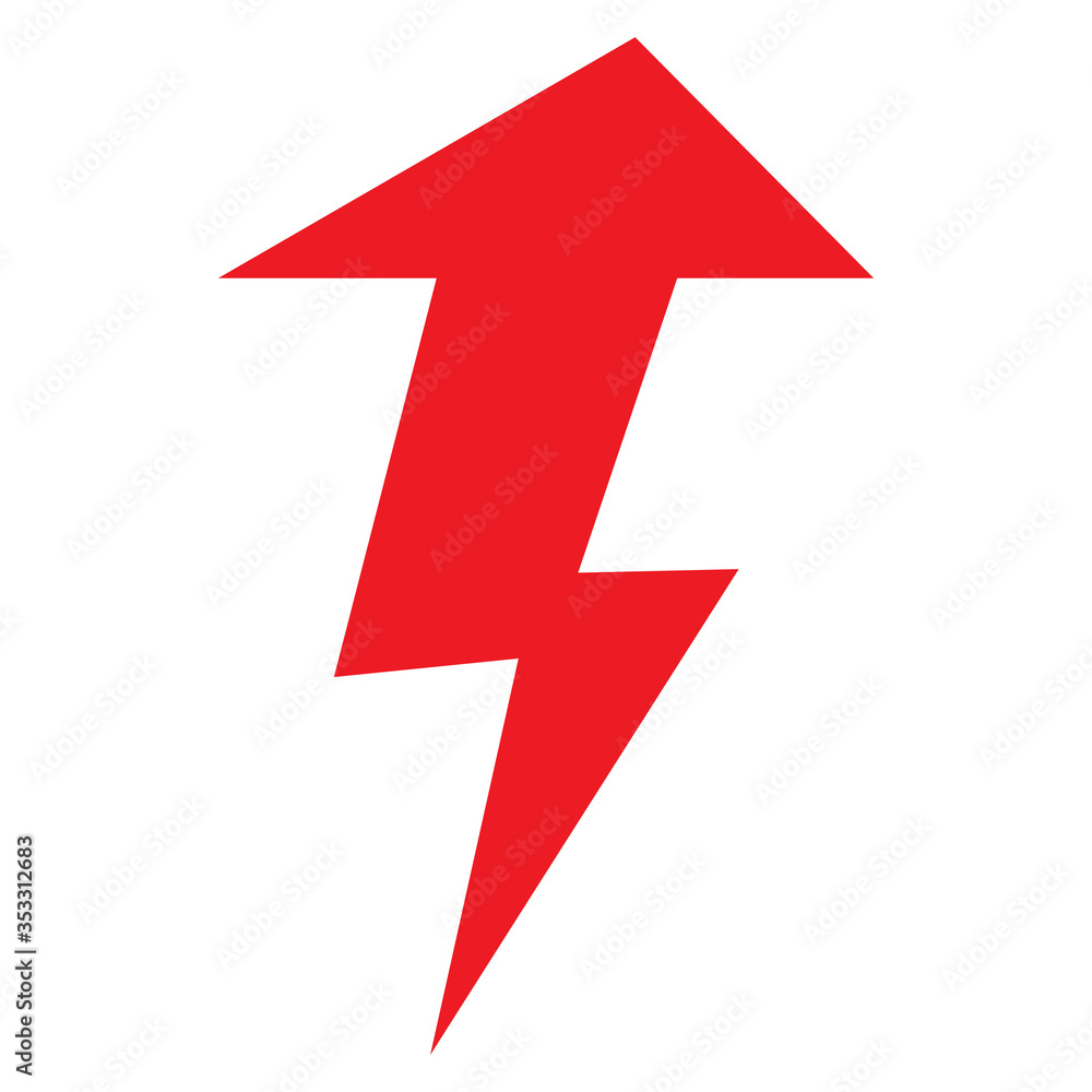 modern red arrow lightning energy power logo design modern red arrow lightning energy power logo design