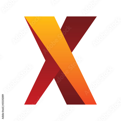 full color letter x logo design