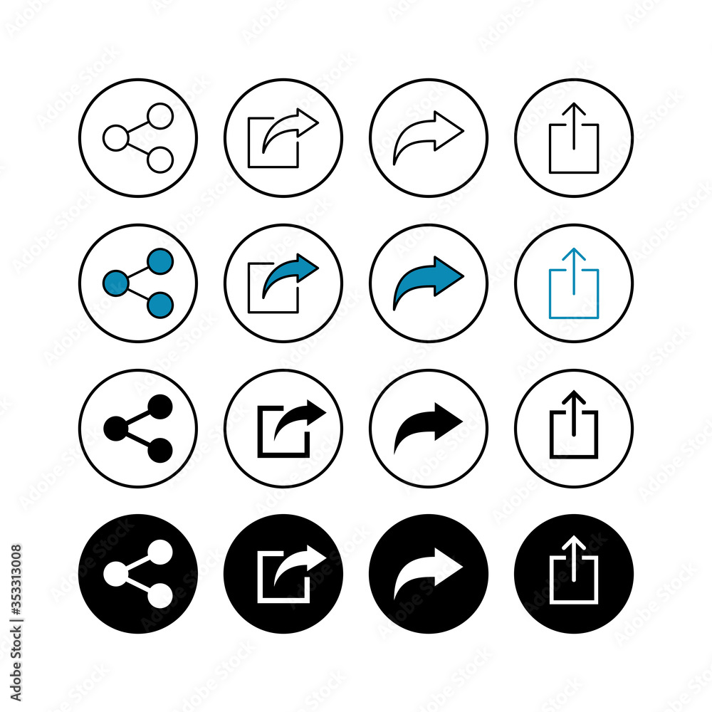 Set of Share icons. Share vector icon Set of Share icons. Share vector icon