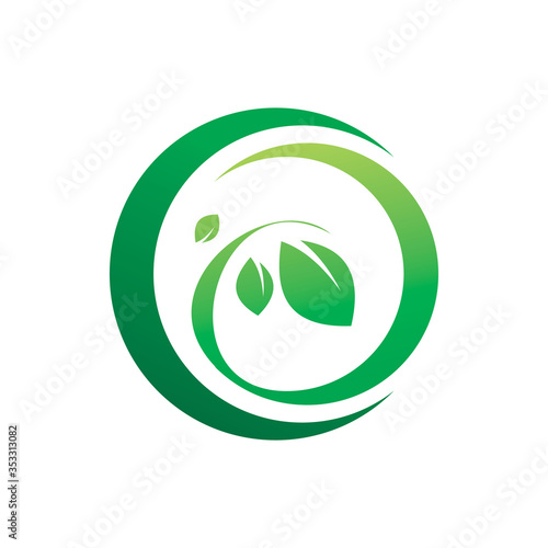 Wallpaper Mural circle ring green nature leaf logo design Torontodigital.ca