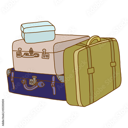 Doodle drawing of suitcase. Vector illustration