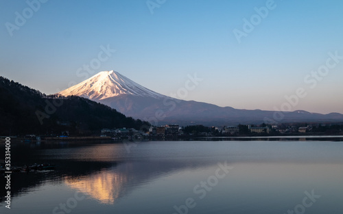 Mt.fuji from Kawaguchiko city before sunrise