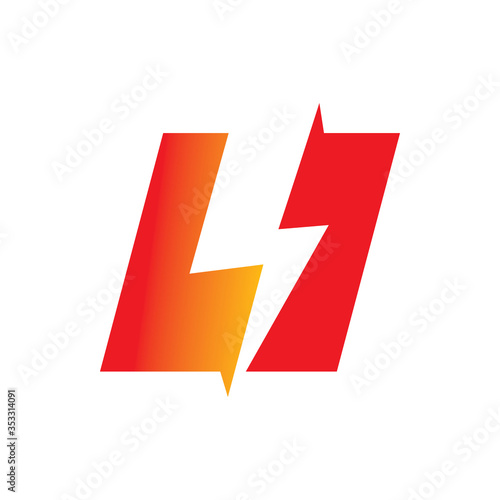 Free Download full color square lightning energy power logo design - GFXLoad