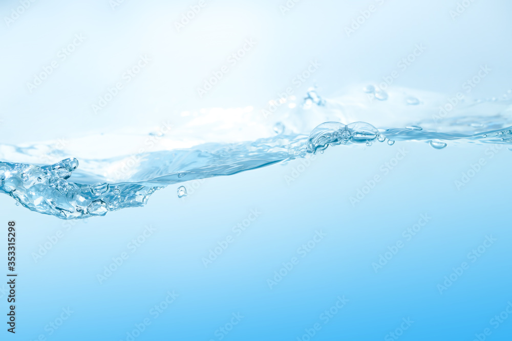 Water splash. Aqua flowing in waves and creating bubbles. Drops on the water surface feel fresh and clean. isolated on white background. Water splash. Aqua flowing in waves and creating bubbles. Drops on the water surface feel fresh and clean. isolated on white background.
