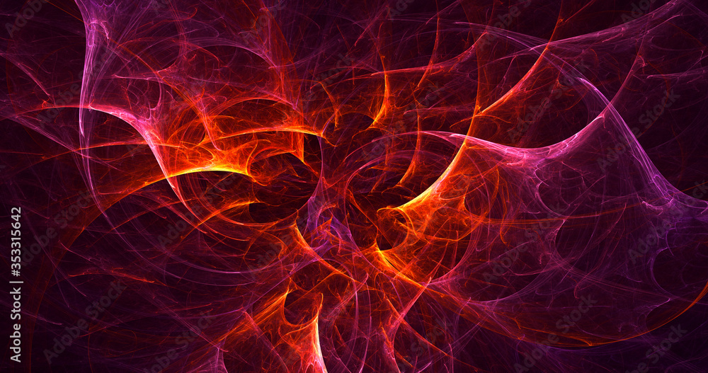 Obraz premium 3D rendering abstract red fractal light background
