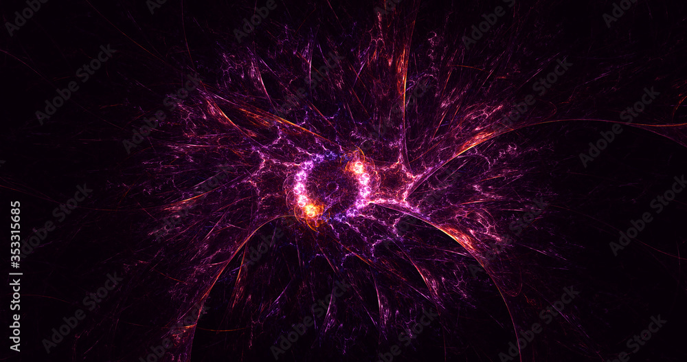3D rendering abstract red fractal light background 3D rendering abstract red fractal light background