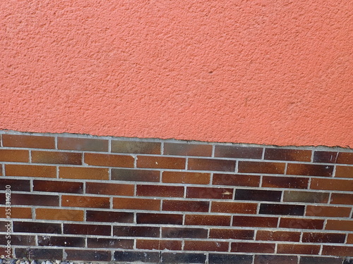 brown tile brick texture on a red wall