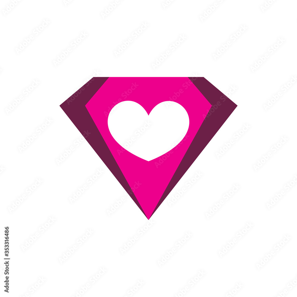 full color diamond love hearth logo design full color diamond love hearth logo design