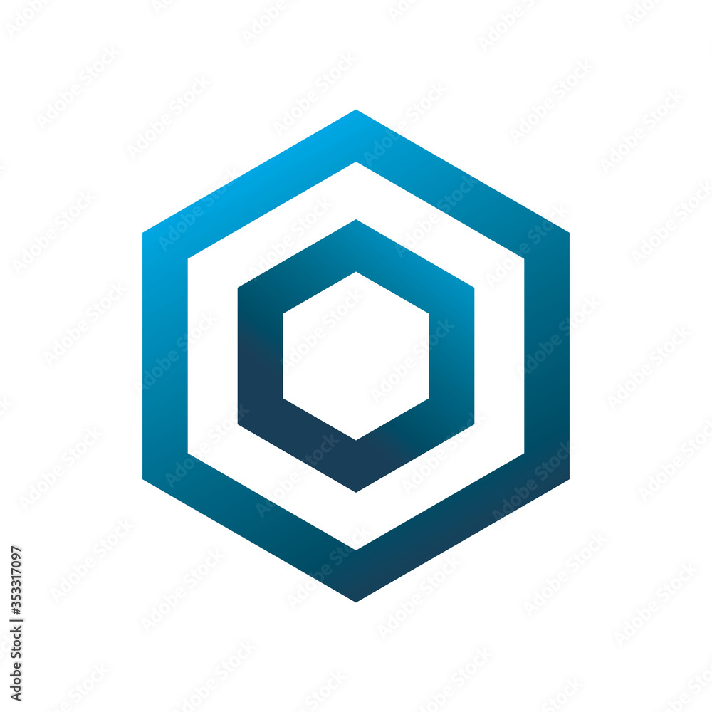 hexagon color line logo design hexagon color line logo design