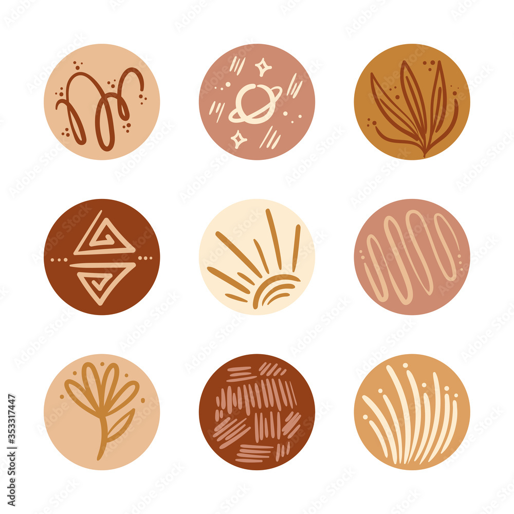 bundle of boho set icons bundle of boho set icons