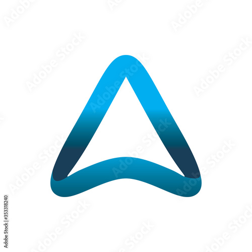 triangle aero full color line arrow logo design