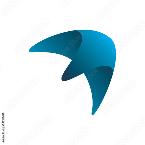 blue full color aero plane logo design