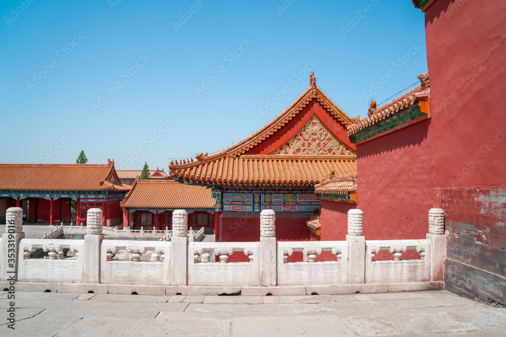 The forbidden city in Beijing China. Chinese cultural symbols. The forbidden city in Beijing China. Chinese cultural symbols.