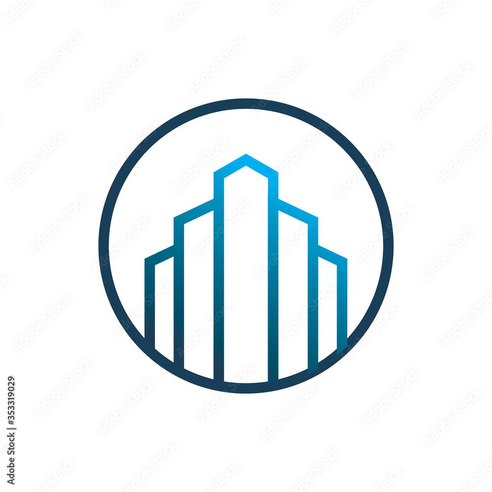 building tower business chart logo design building tower business chart logo design