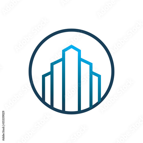 building tower business chart logo design