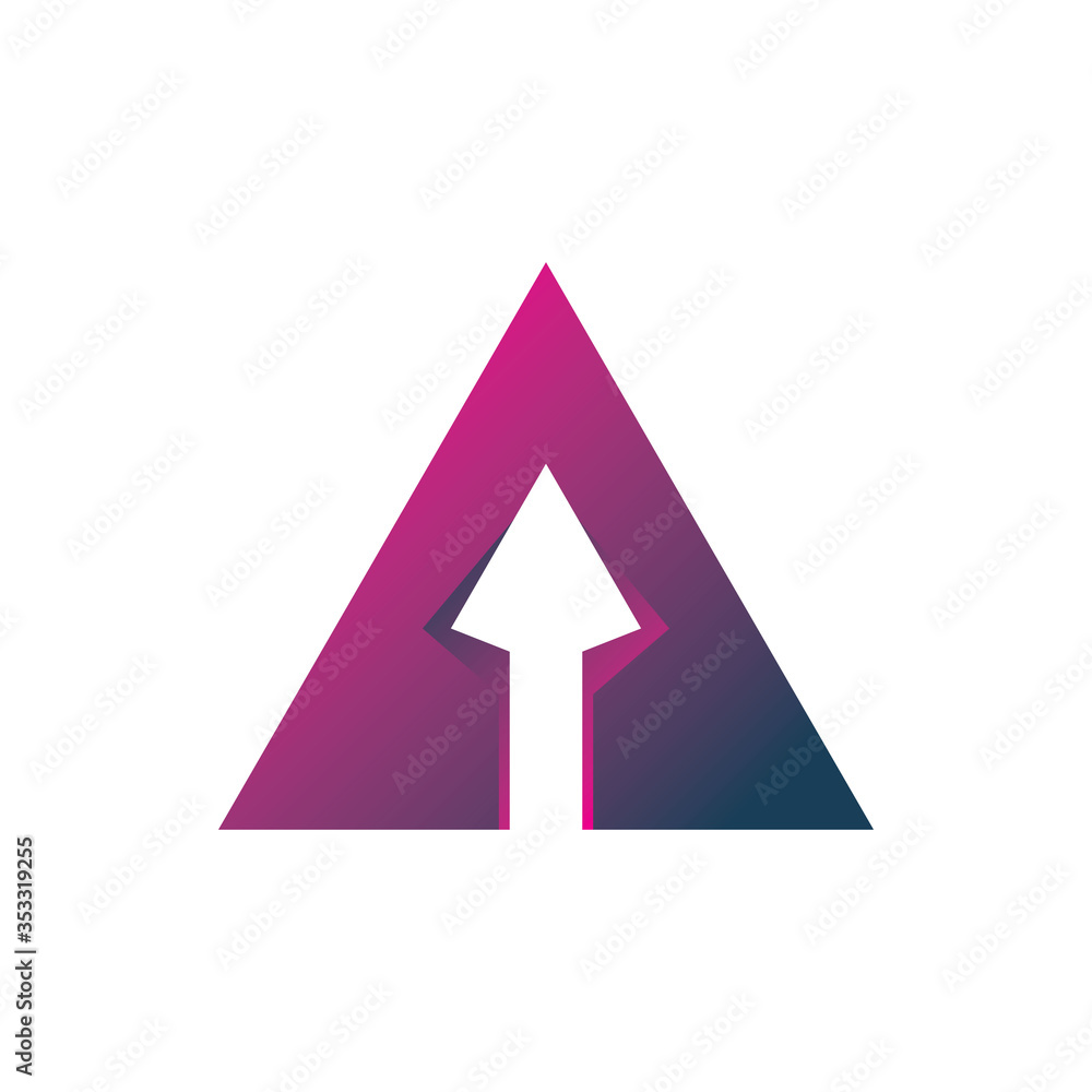 triangle pyramid arrow modern full color logo design triangle pyramid arrow modern full color logo design