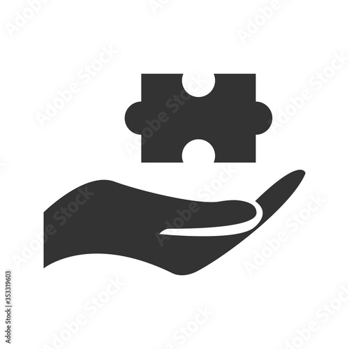 Business puzzle solve icon
