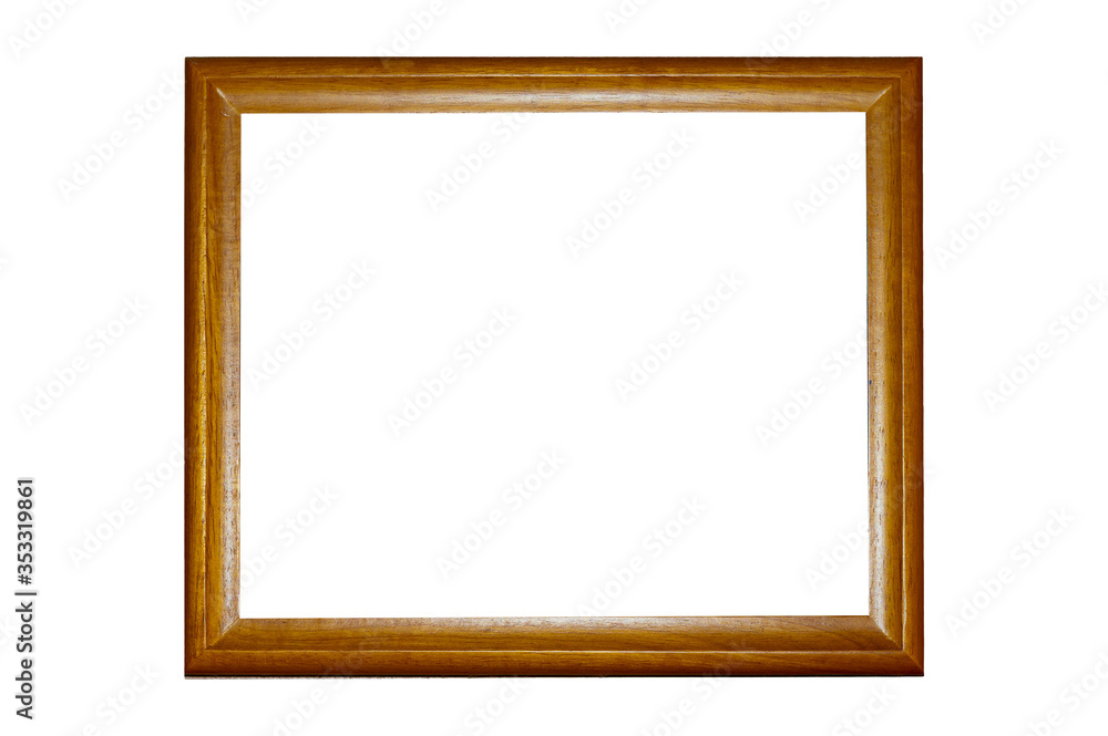 brown wood rectangle horizon frame isolated on white background brown wood rectangle horizon frame isolated on white background