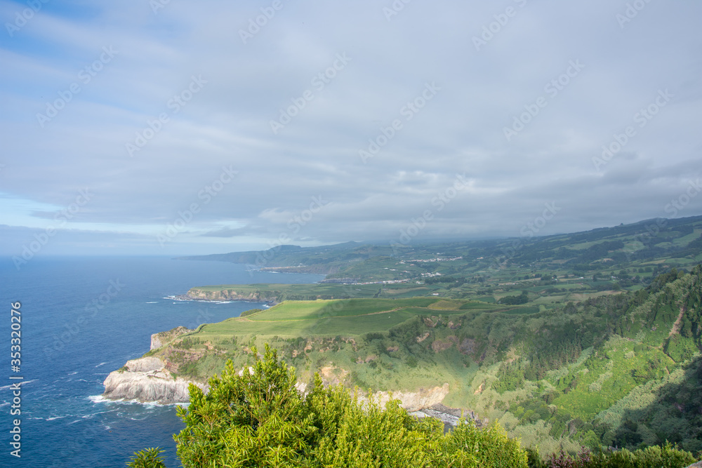 Walk on the Azores archipelago. Discovery of the island of Sao Miguel, Azores.