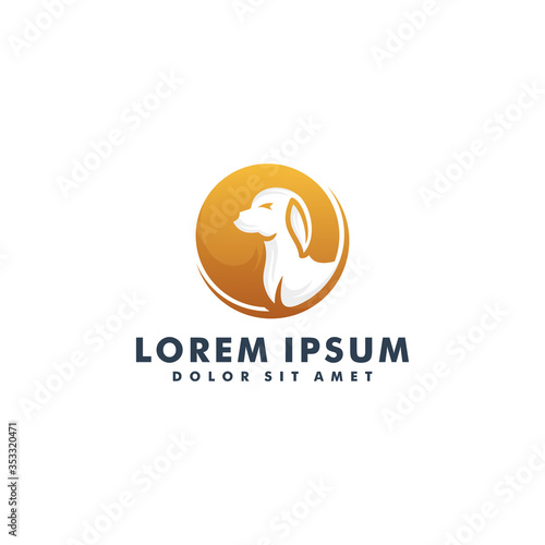 Dog logo design template, Pet shop icon vector logotype