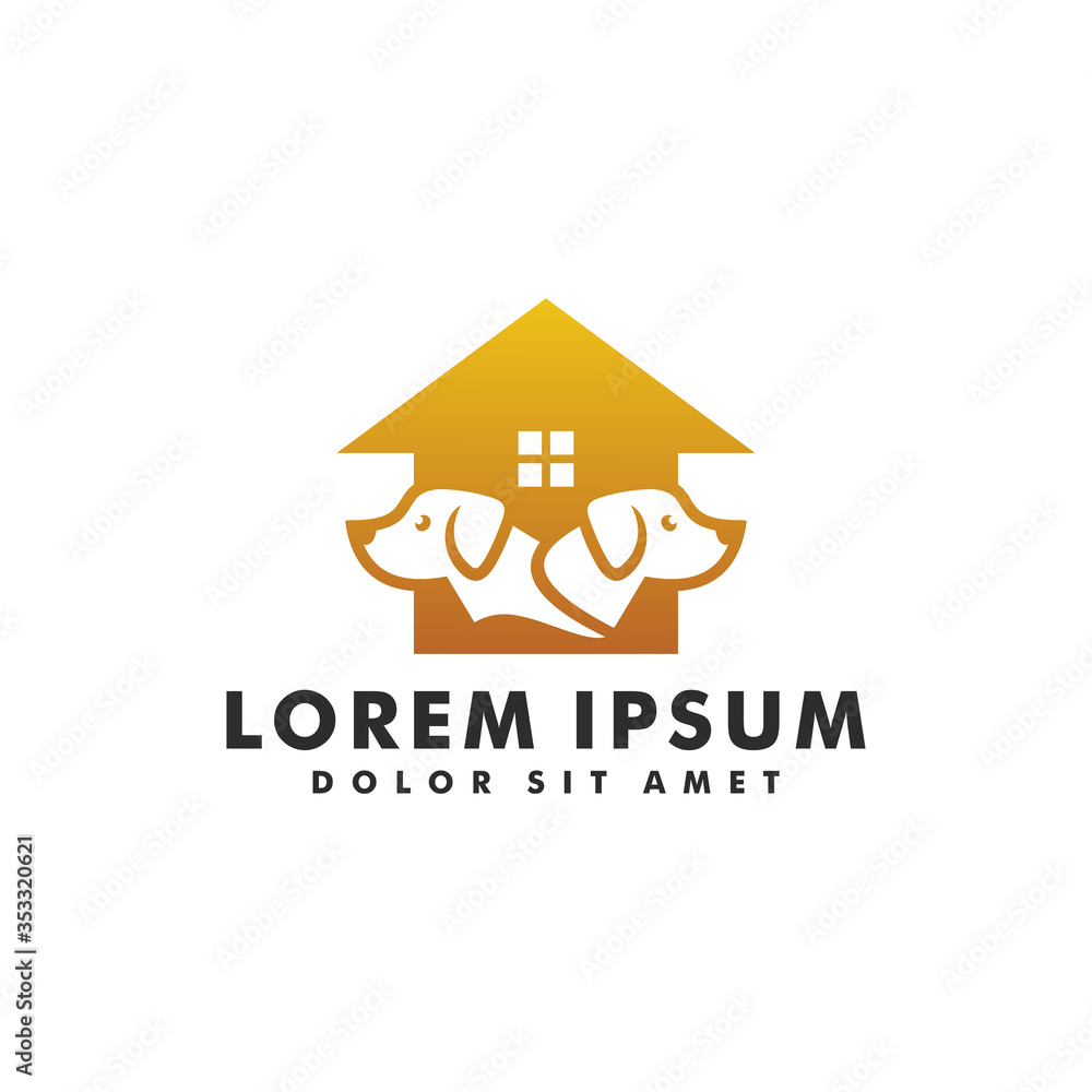 Dog logo design template, Pet shop icon vector logotype Dog logo design template, Pet shop icon vector logotype