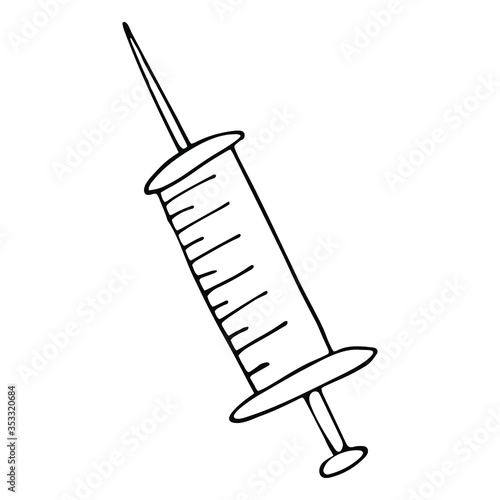 Syringe. An injection. Medical supplies