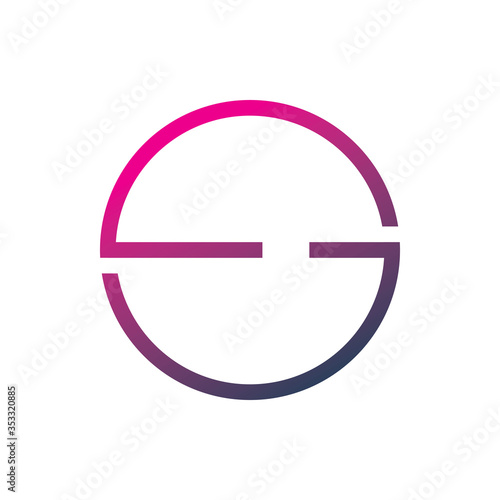 circle color line letter s labyrint logo design