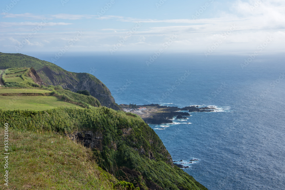 Walk on the Azores archipelago. Discovery of the island of Sao Miguel, Azores.sete citades