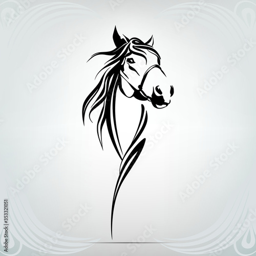 Vector silhouette of a horse's head