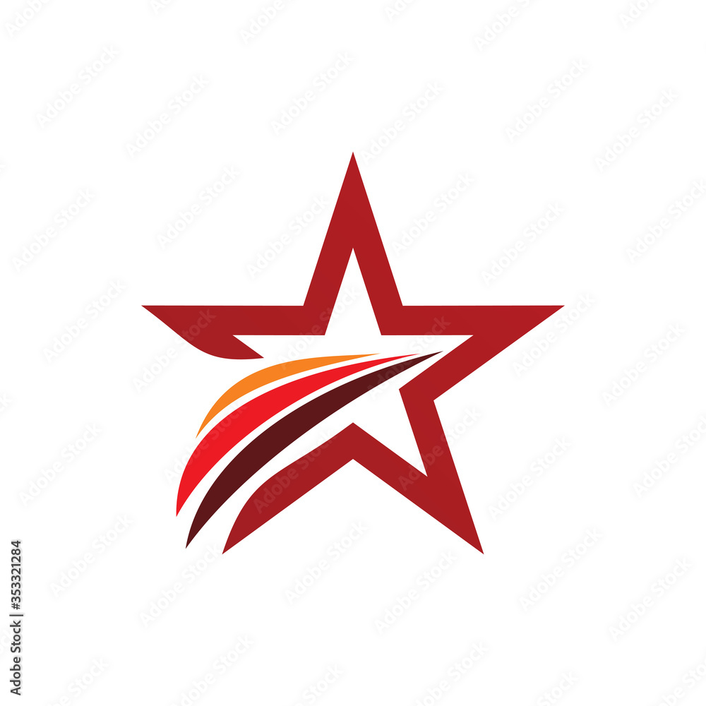 Fototapeta premium motion color line star flag move logo design