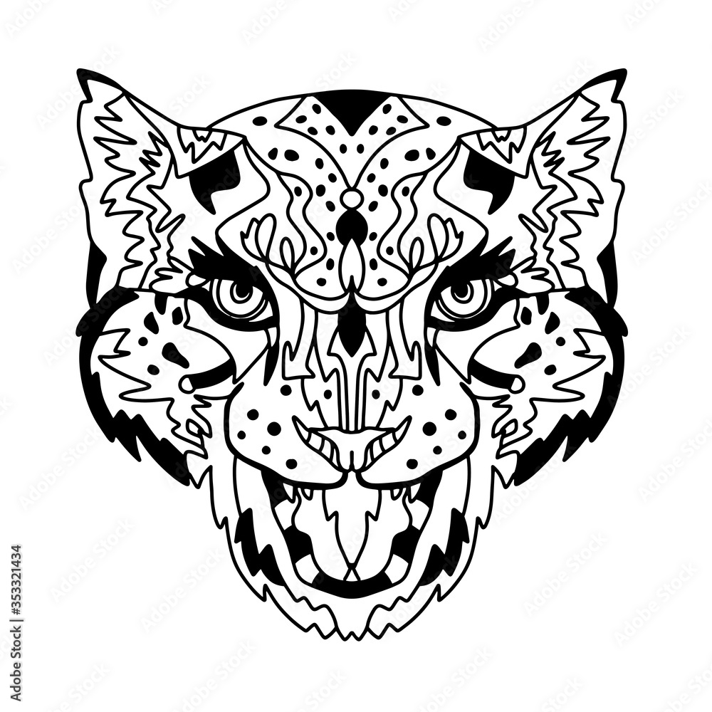 Design for your T-shirt Pattern for coloring book. Hand drawn line art ...