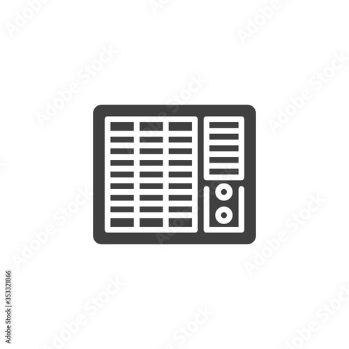 Window air conditioner vector icon. filled flat sign for mobile concept and web design. Window Unit AC glyph icon. Symbol, logo illustration. Vector graphics