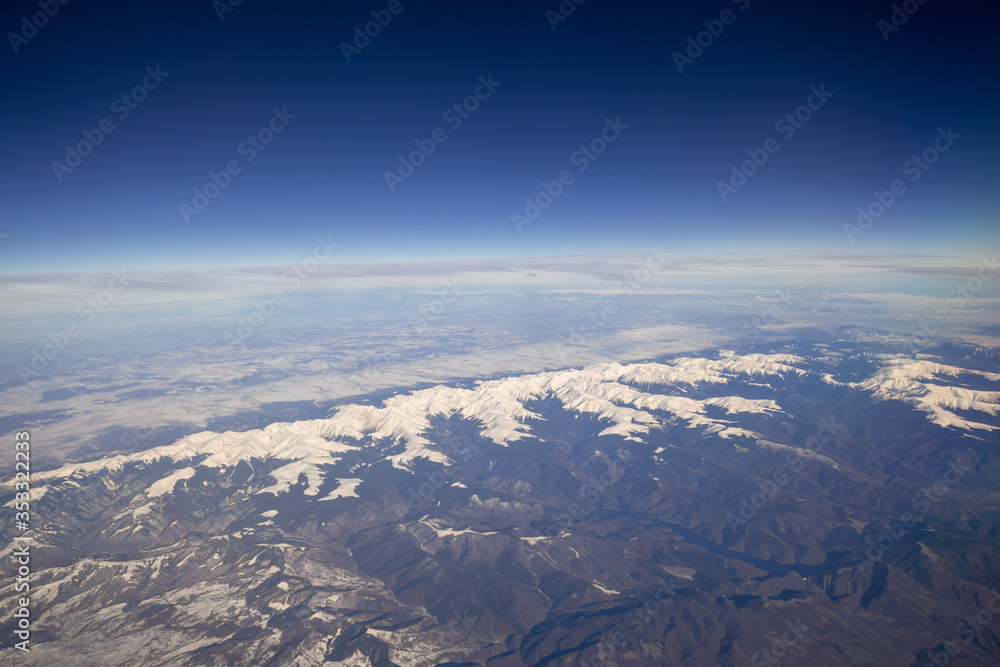 flight over Asia Alps