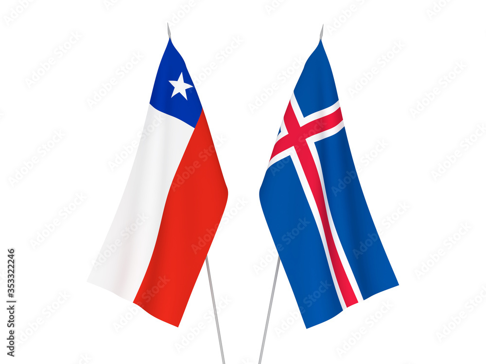 Iceland and Chile flags