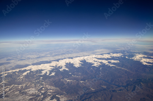 flight over Asia Alps