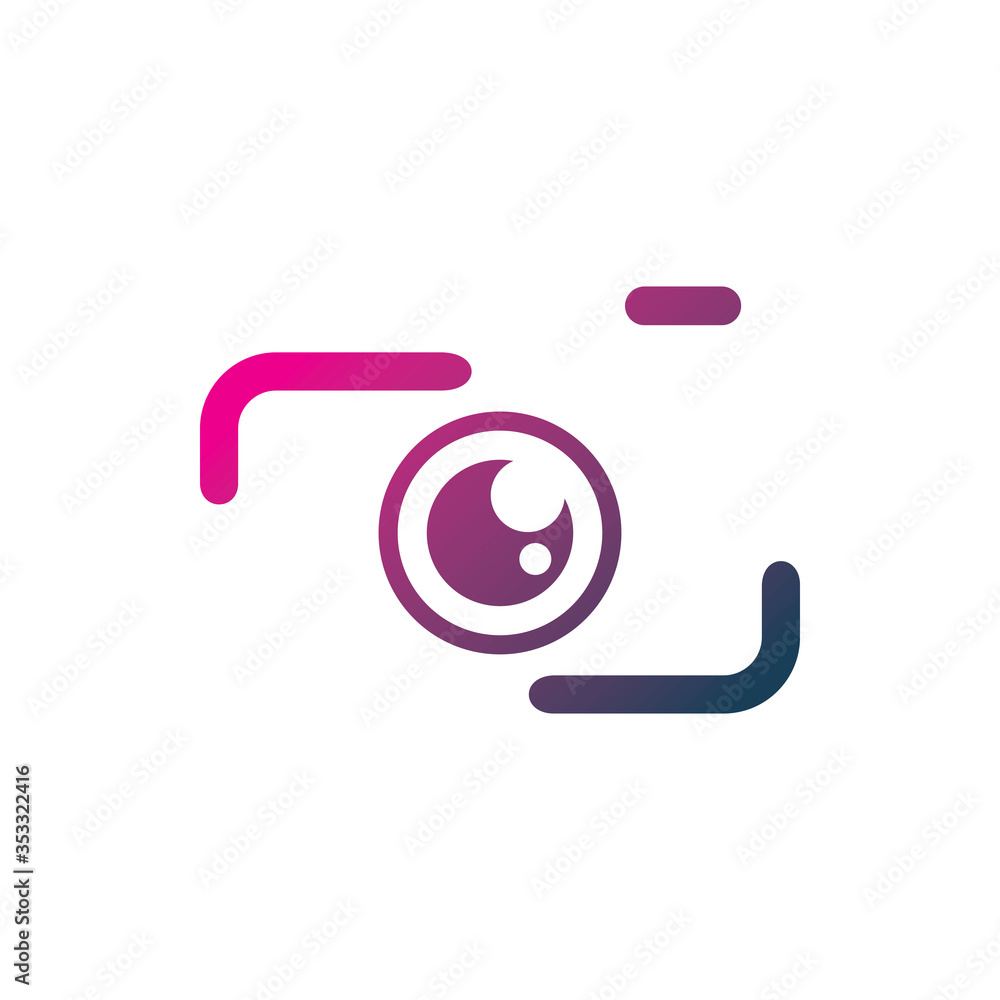 photography camera lens color line logo design photography camera lens color line logo design