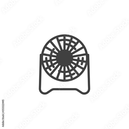 Floor fan vector icon. filled flat sign for mobile concept and web design. Electric ventilator fan glyph icon. Symbol, logo illustration. Vector graphics