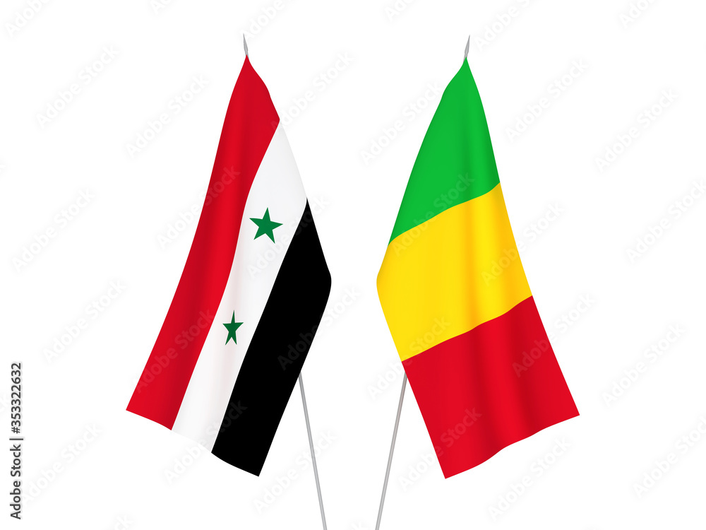 Mali and Syria flags Mali and Syria flags
