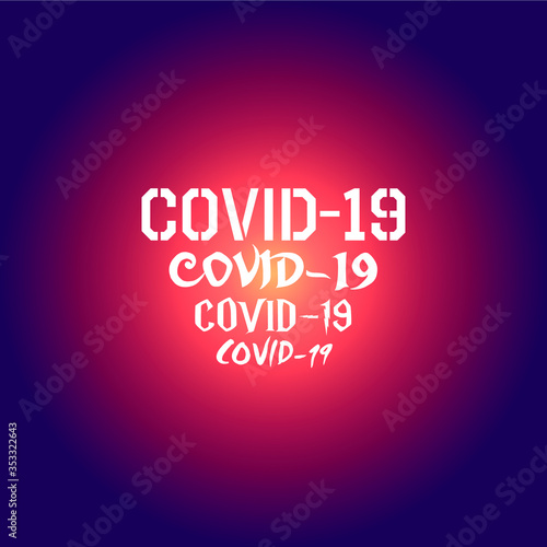 COVID-19 text wth gradient pastel abstract background in warm color