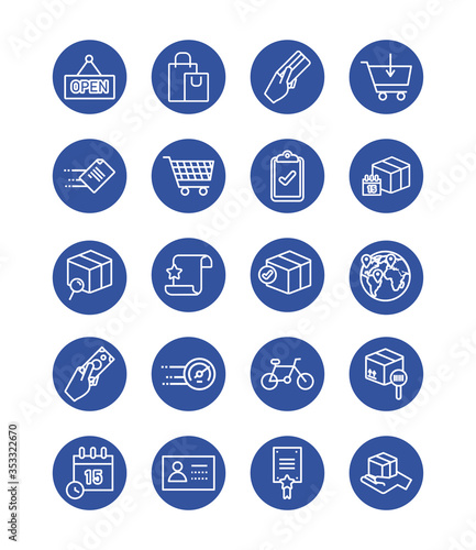 bundle of delivery set icons