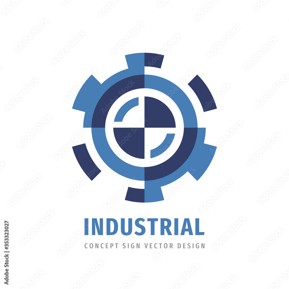 Industrial gear logo template design. Business factory logo sign