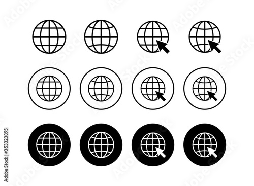 Set of Web icons. Website vector icon. Internet world vector