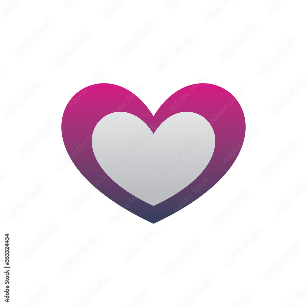 love hearth color shape logo design