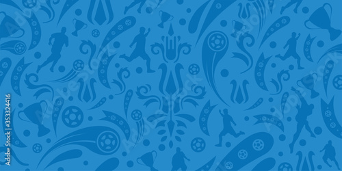 Football Soccer Pattern blue Background vector illustration