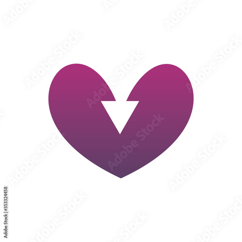 love hearth arrow color shape logo design